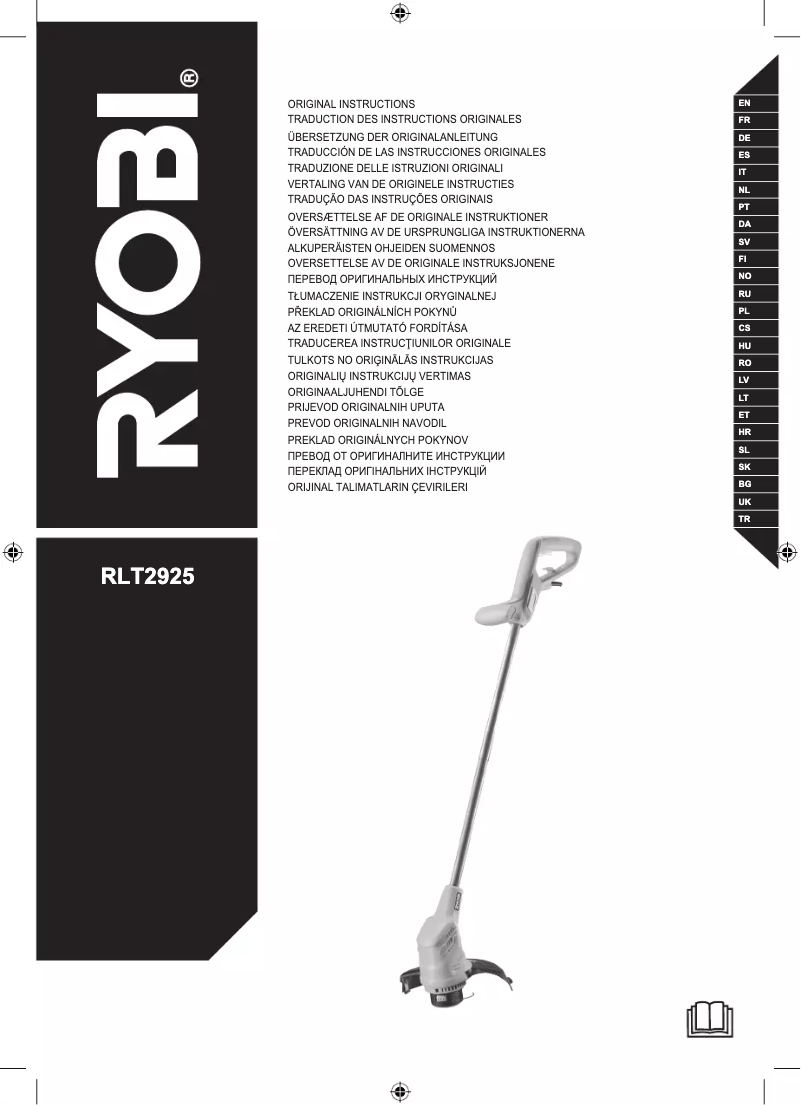Page 1 of the manual User Manual RYOBI RLT2925