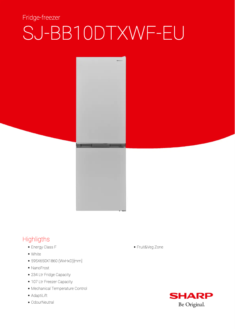 First page image of the manual for SJ-BB10DTXWF-EU