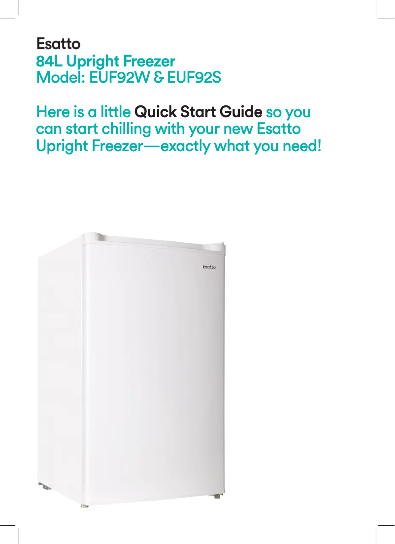 Page 1 of the manual Quick Start Guide Esatto EUF92W