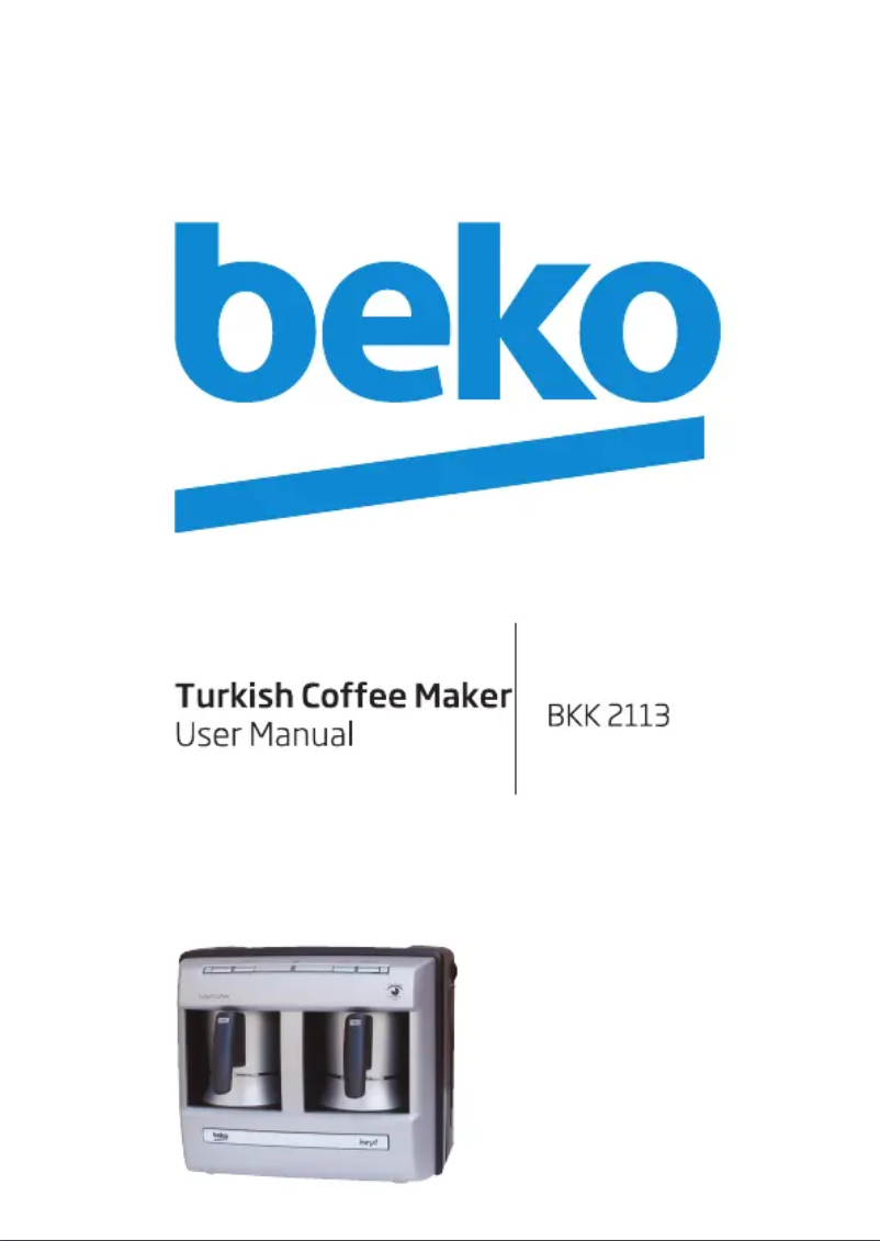 Page 1 of the manual User Manual Beko TKM BKK 2113