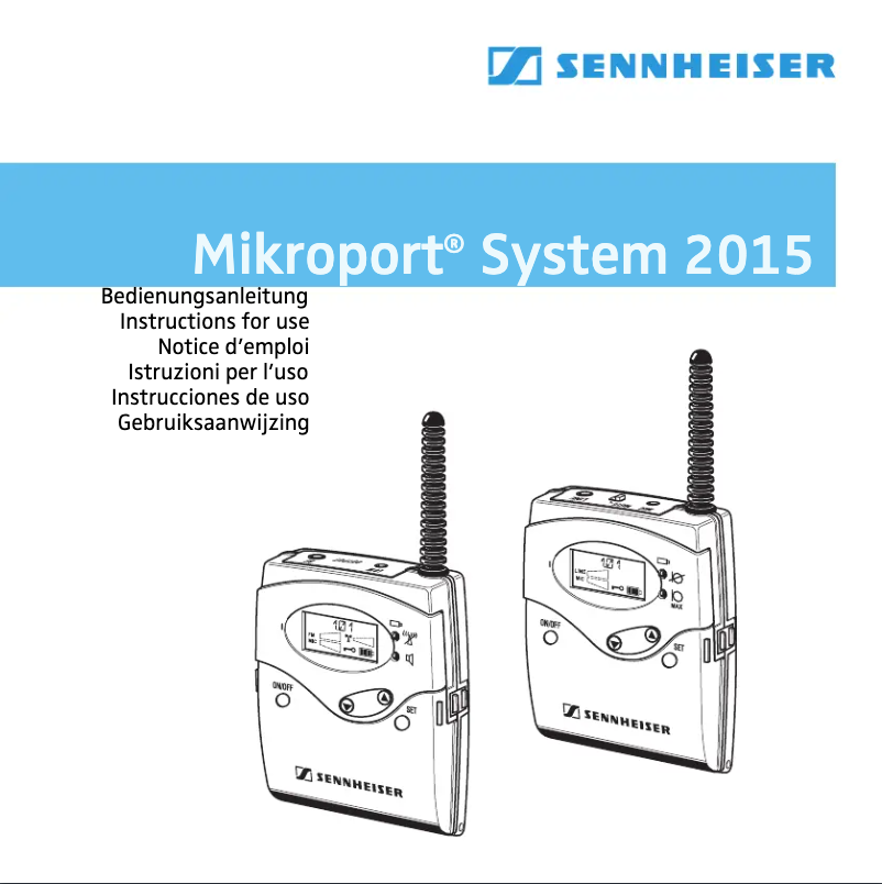 Page 1 of the manual User Manual Sennheiser EK 2015
