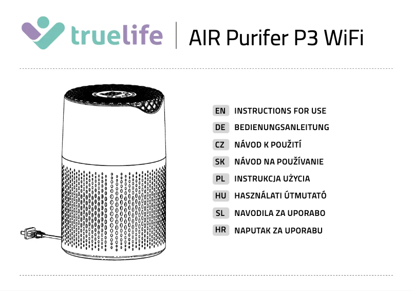 Page 1 of the manual User Manual TrueLife AIR Purifier P3 WiFi