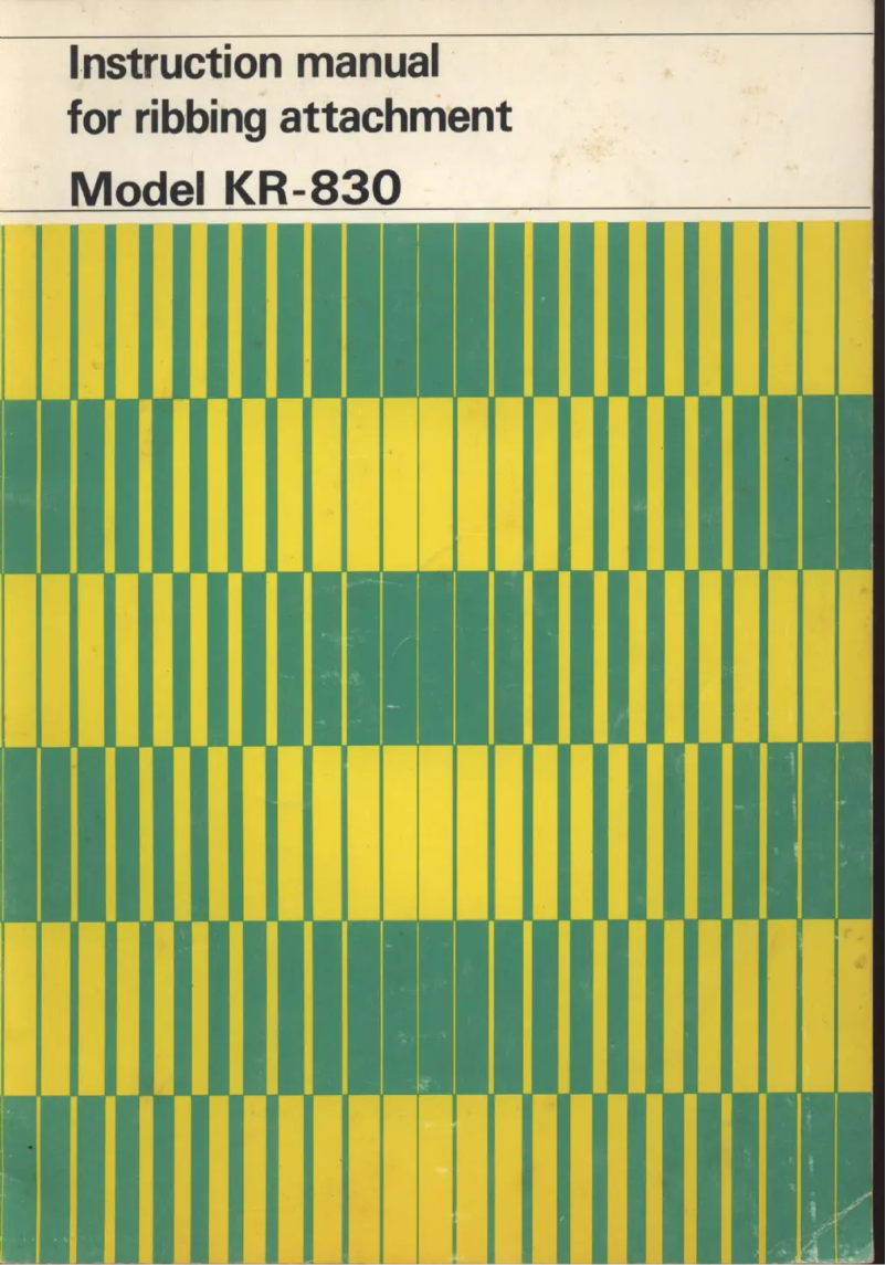 First page image of the manual for KR 830