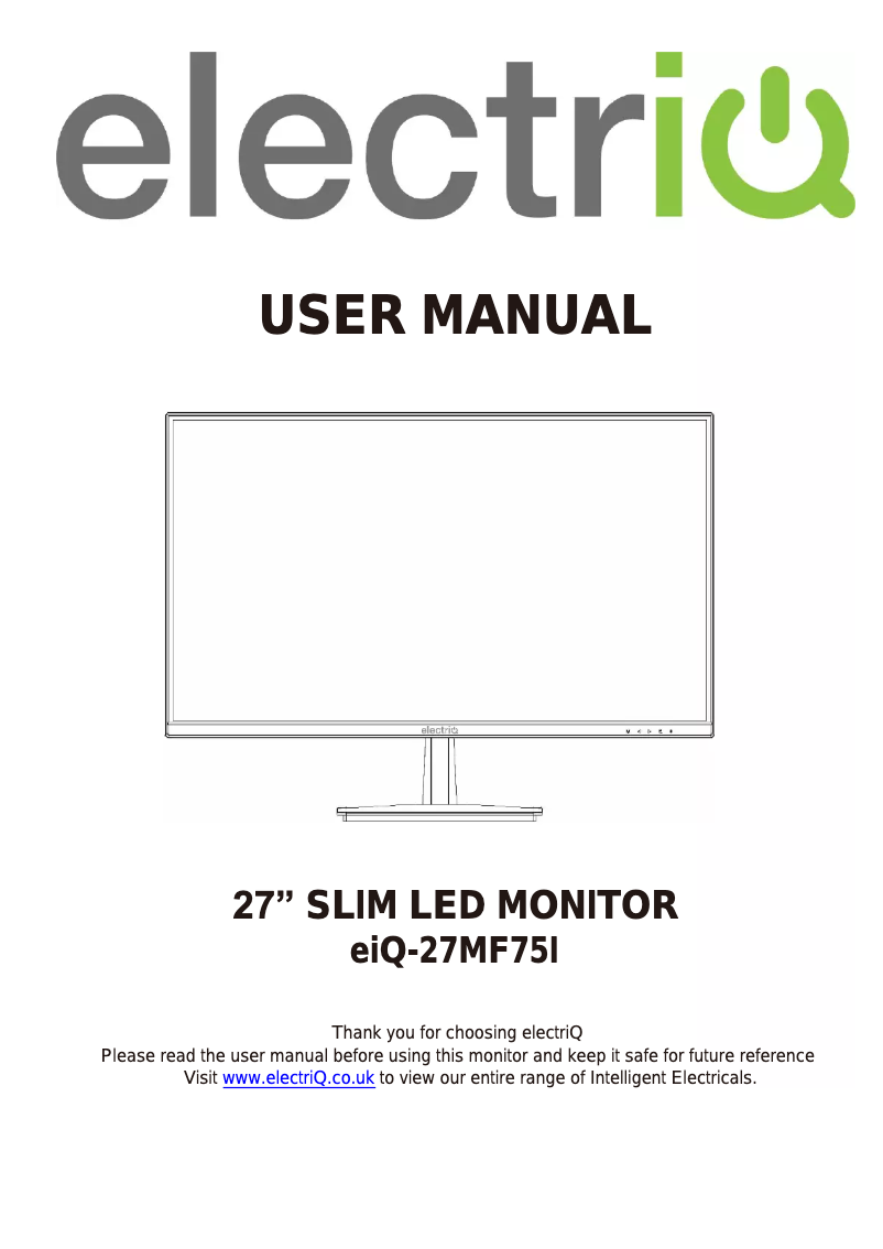 First page image of the manual for eiQ-27MF75I