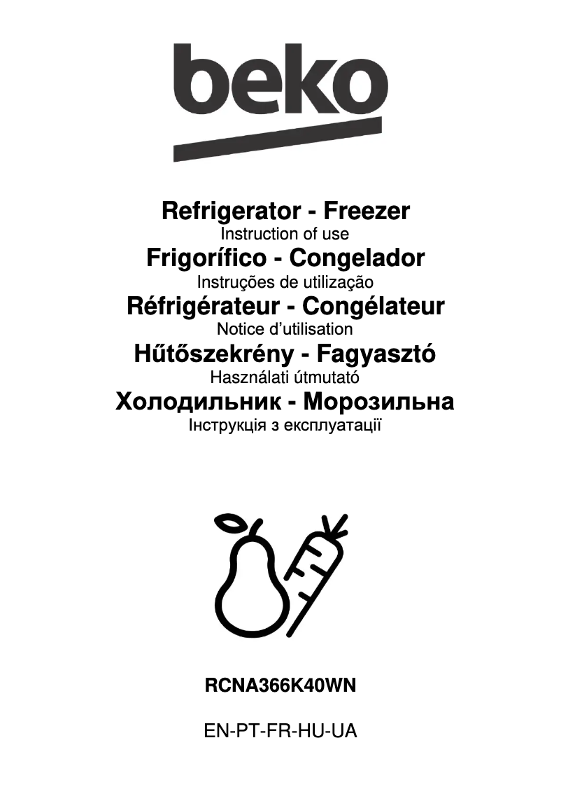 First page image of the manual for RCNA366K40WN