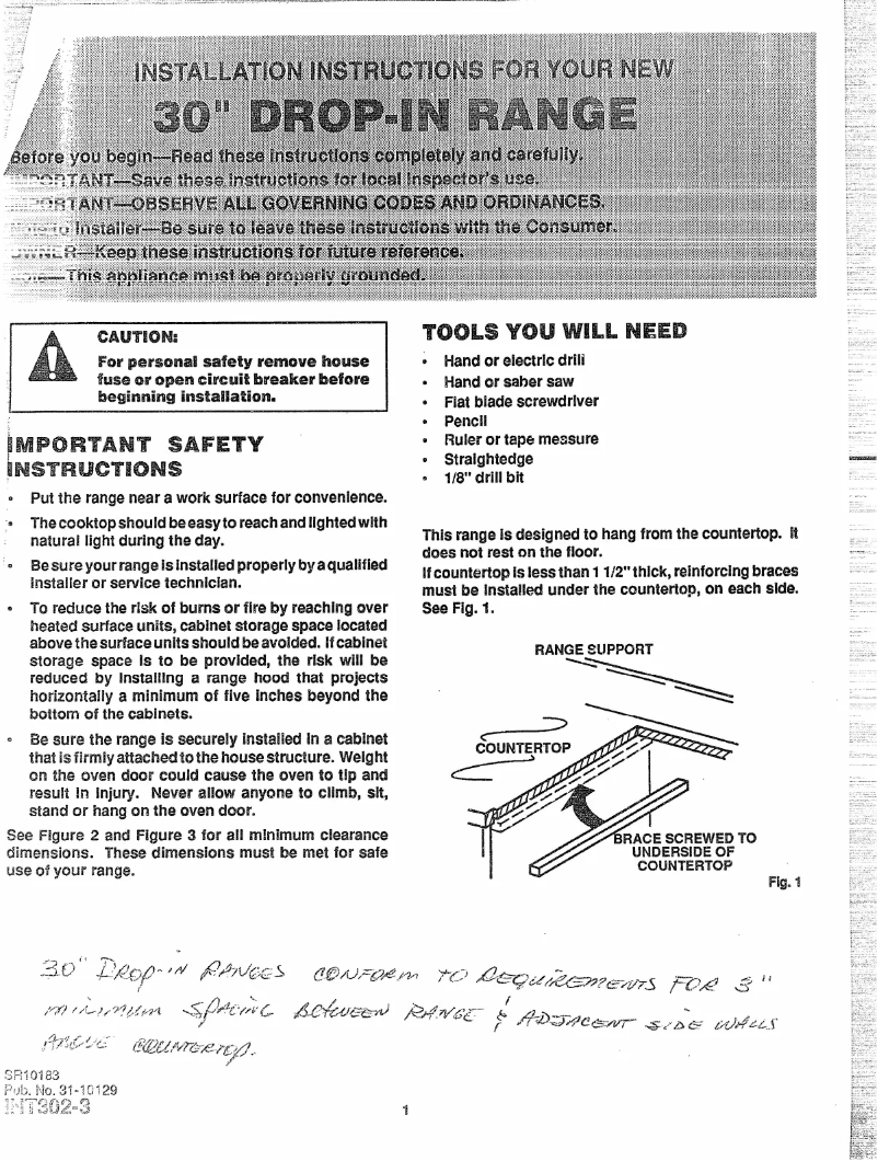 Page 1 of the manual Installation Guide GE JDS26BDCT