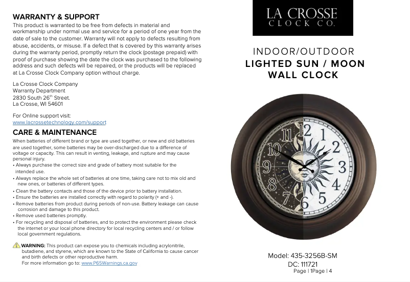 First page image of the manual for 435-3256B-SM