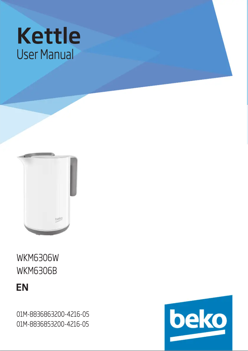 Page 1 of the manual User Manual Beko WKM6306W