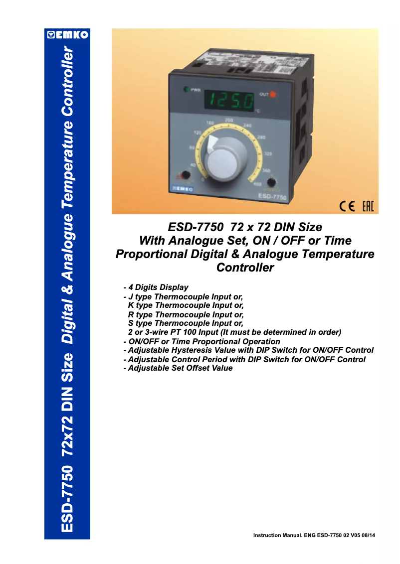 First page image of the manual for ESD-7750