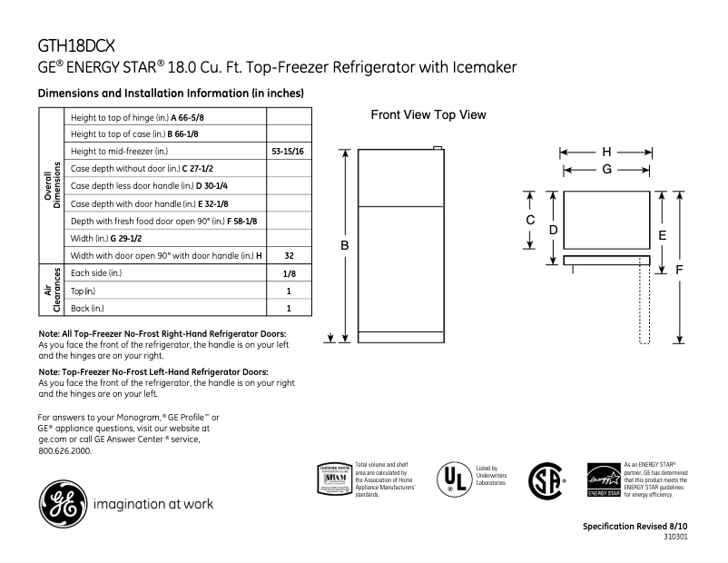 First page image of the manual for GTH18DCXLCC