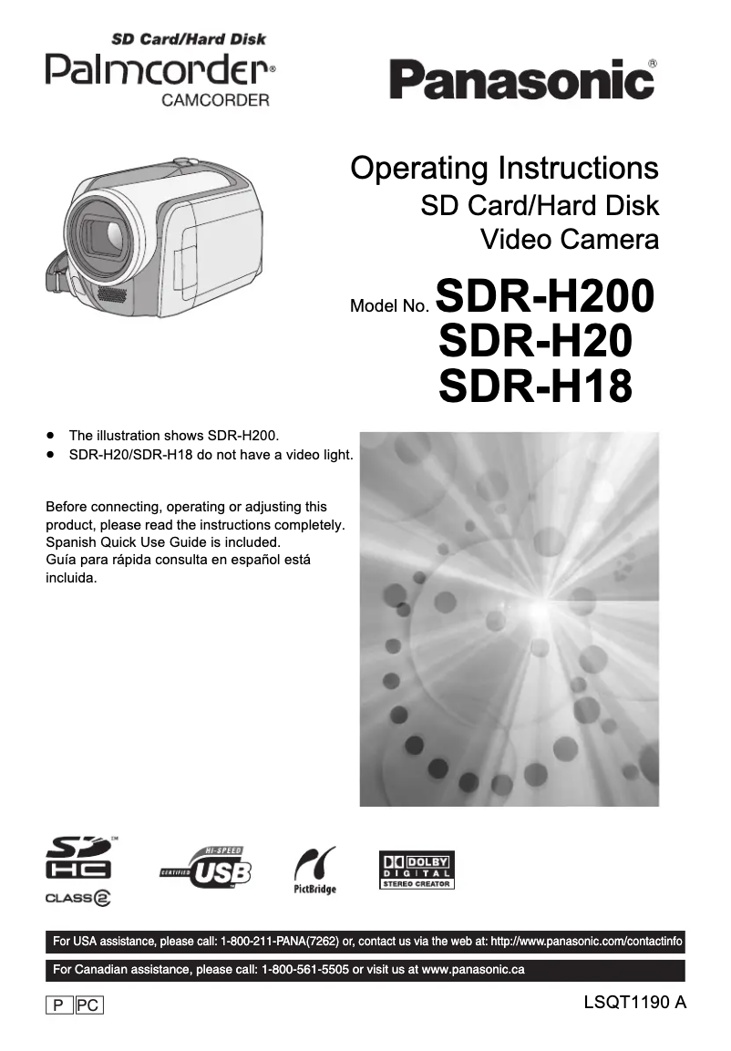 Page 1 of the manual User Manual Panasonic SDR-H18