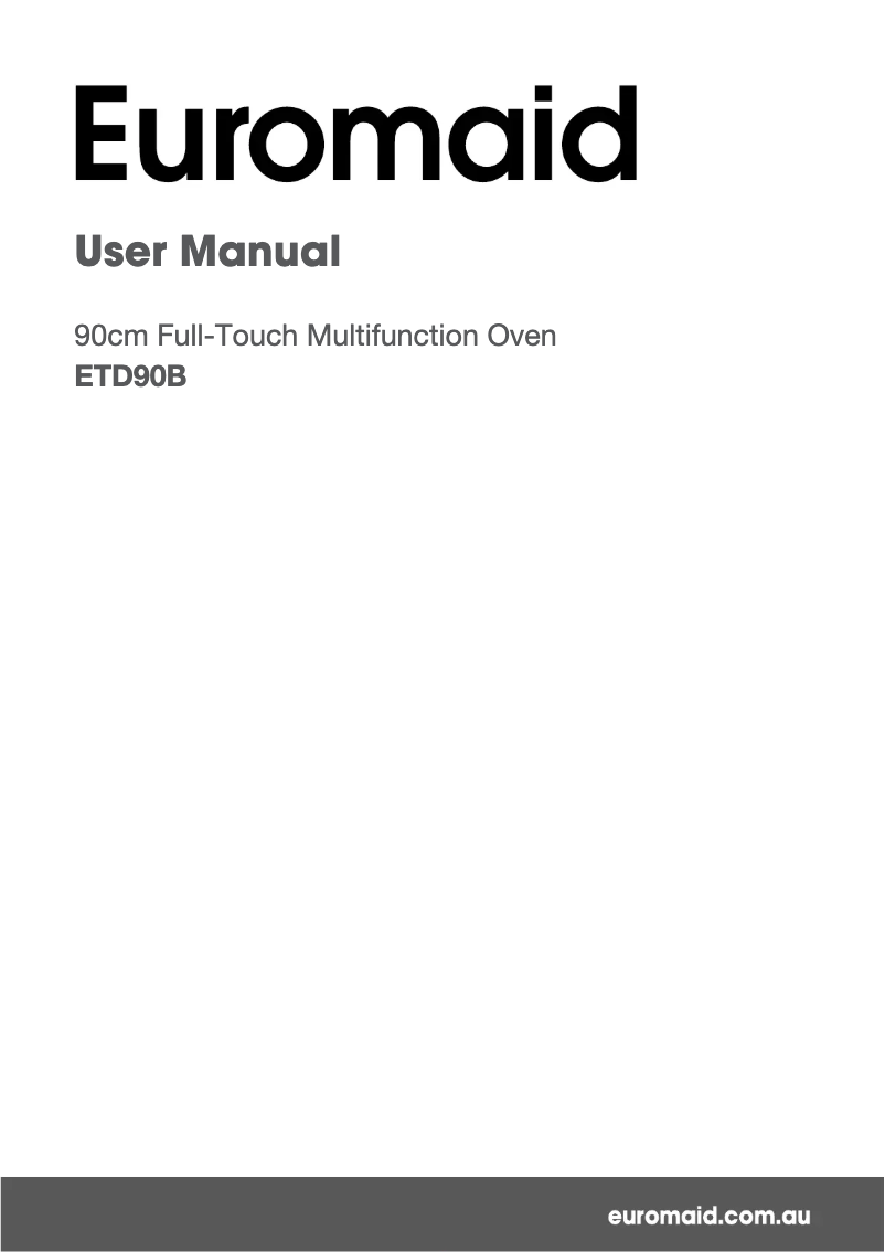 First page image of the manual for ETD90B