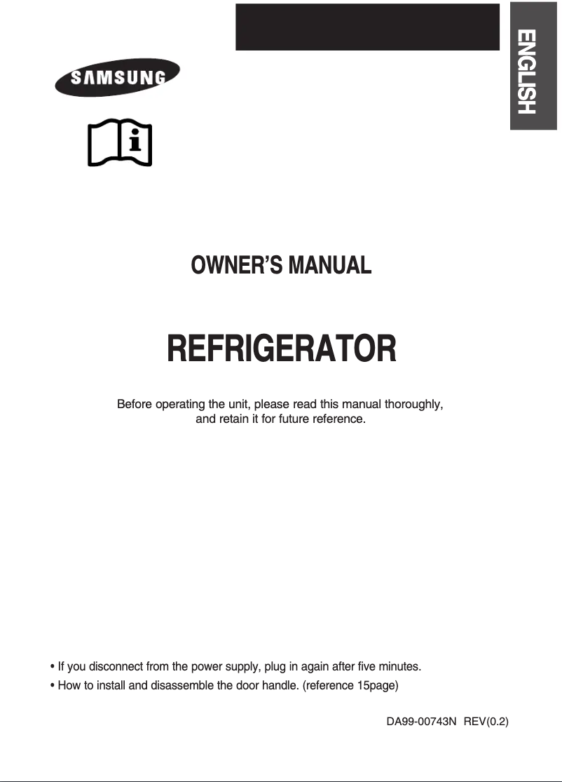 First page image of the manual for RT58EDEW