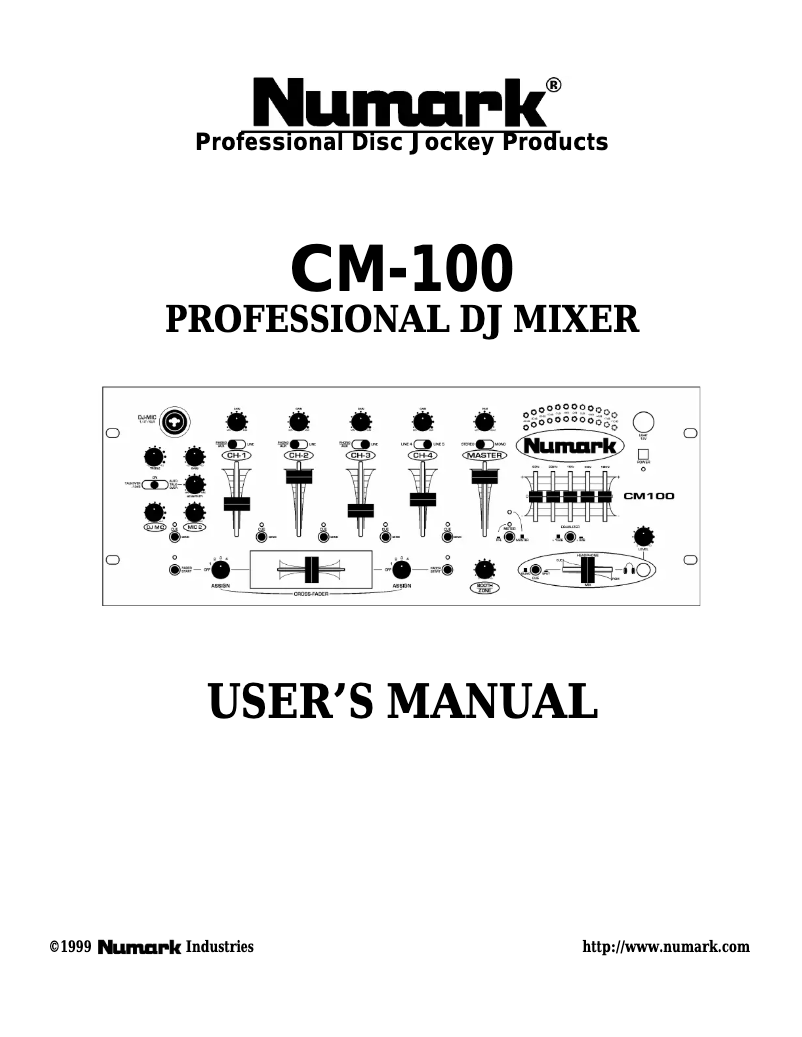 First page image of the manual for CM100