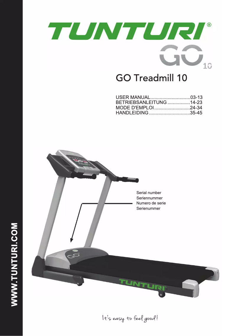 Page 1 of the manual User Manual Tunturi Go 10