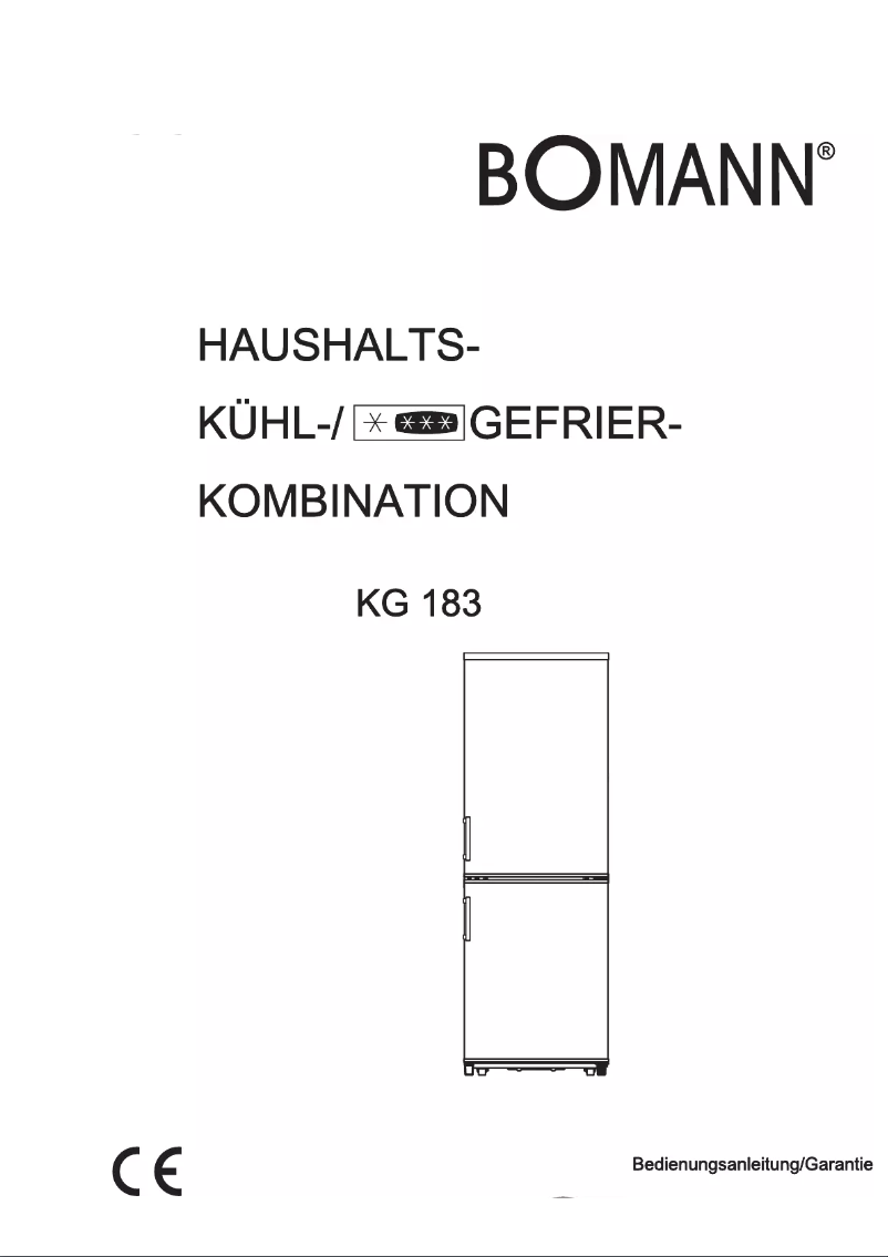 Page 1 of the manual User Manual Bomann KG 183