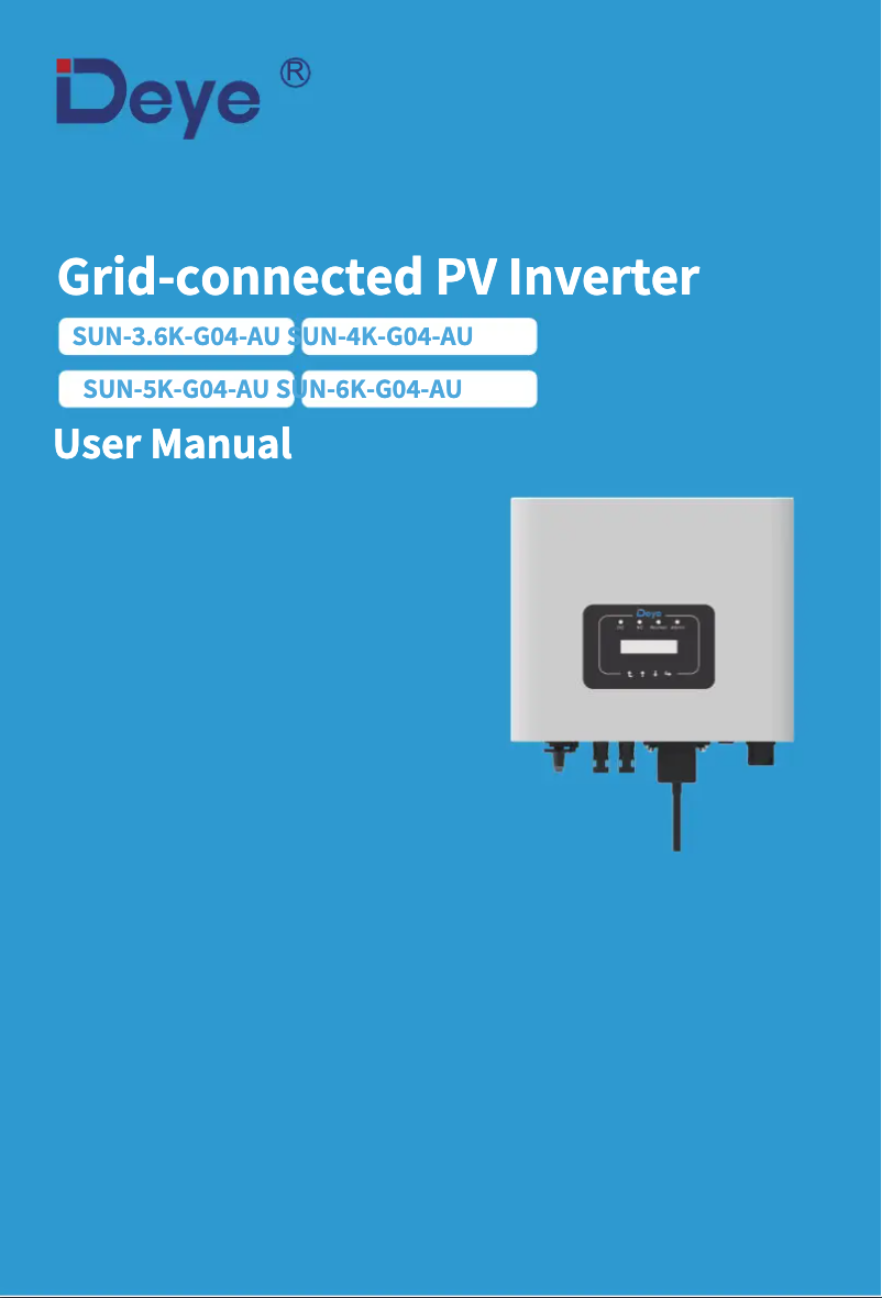 First page image of the manual for SUN-5K-G04-AU