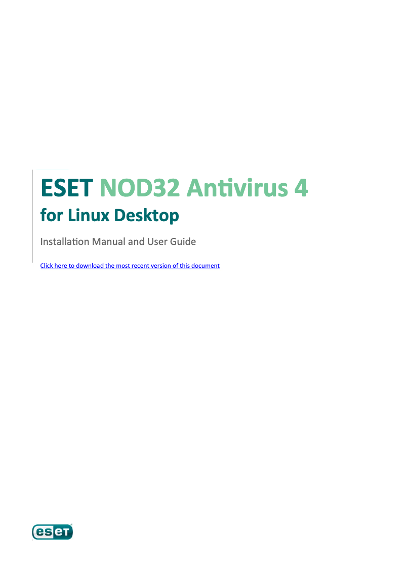 Page 1 de la notice Manuel utilisateur ESET NOD32 Antivirus 4