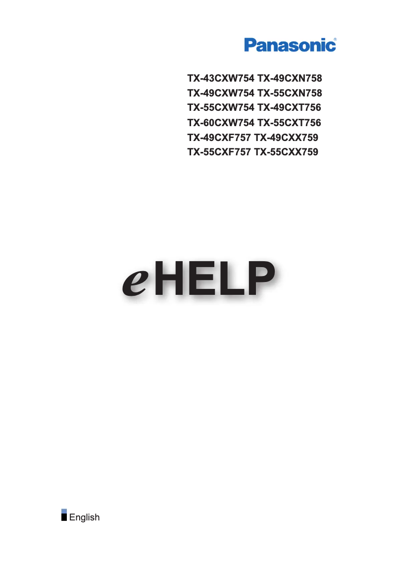 First page image of the manual for TX-55CXW754