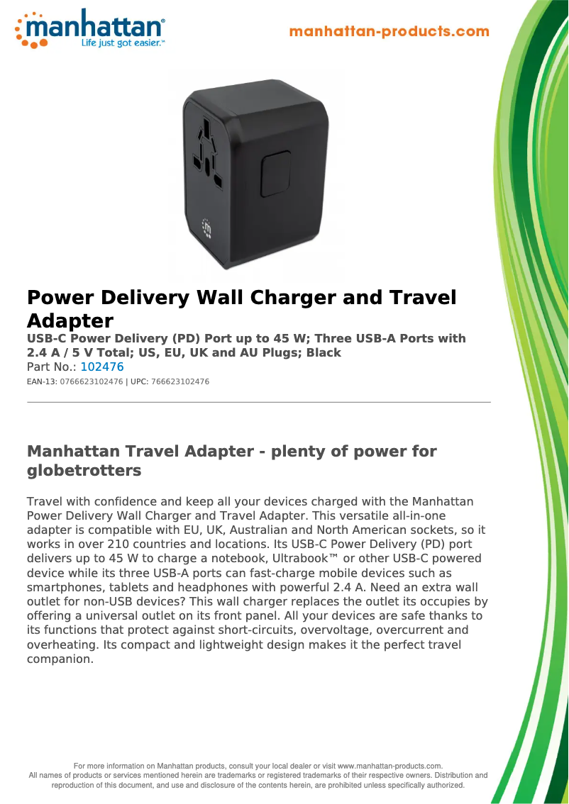 First page image of the manual for 102476