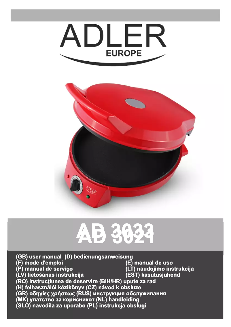 Page 1 of the manual User Manual Camry CR 3034