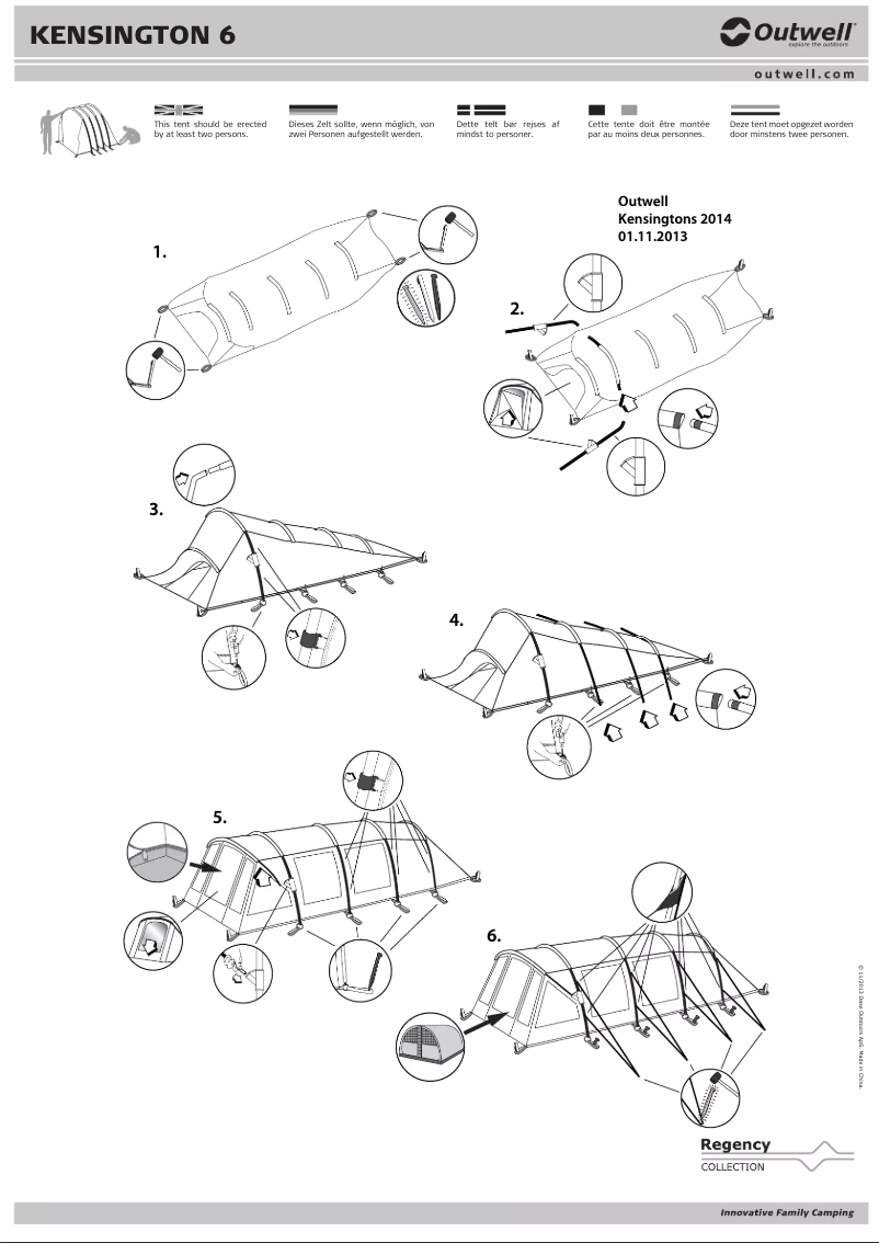 First page image of the manual for Regency Kensington 6