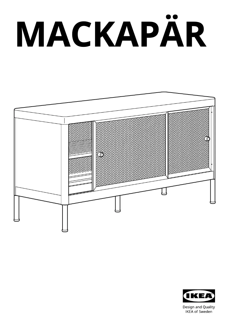 Page 1 of the manual User Manual Ikea MACKAPÄR 805.444.89