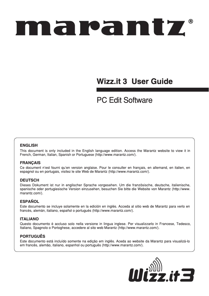 First page image of the manual for Wizz.it 3
