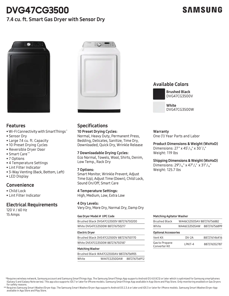 First page image of the manual for DVG47CG3500V