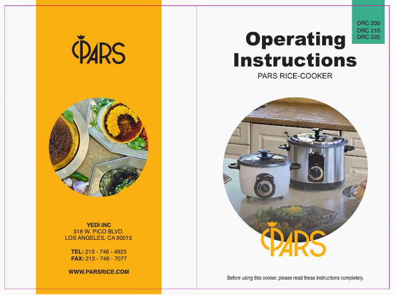 First page image of the manual for DRC 210