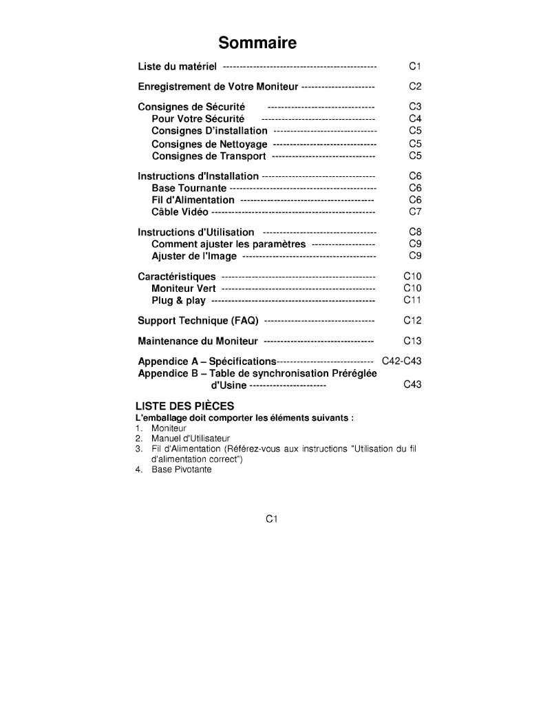 Page 1 of the manual User Manual LG 45V