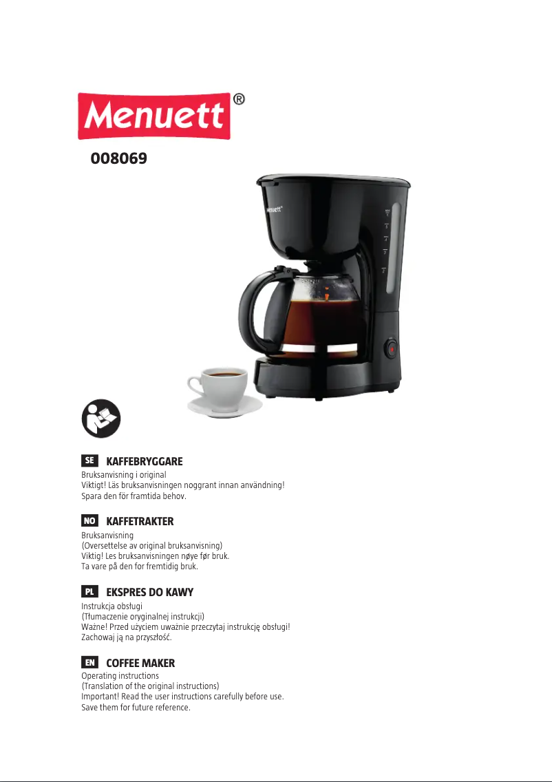 Page 1 of the manual User Manual Menuett 008-069