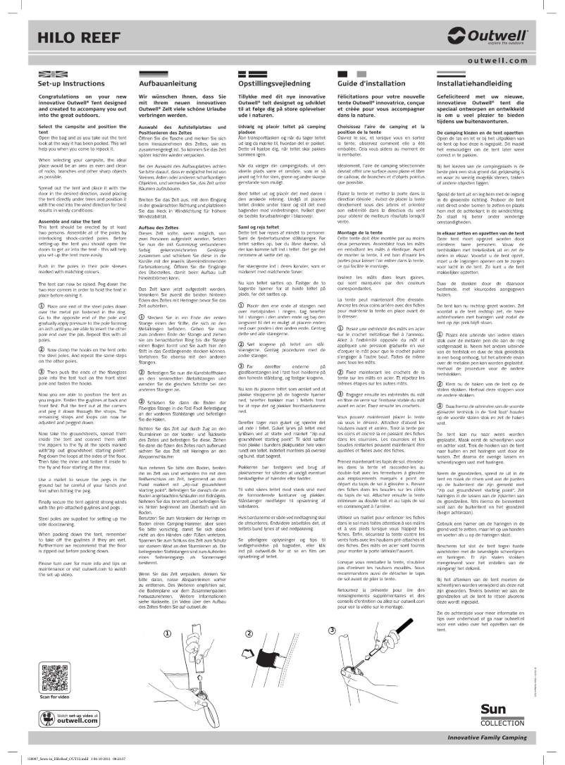 First page image of the manual for Sun Hilo Reef