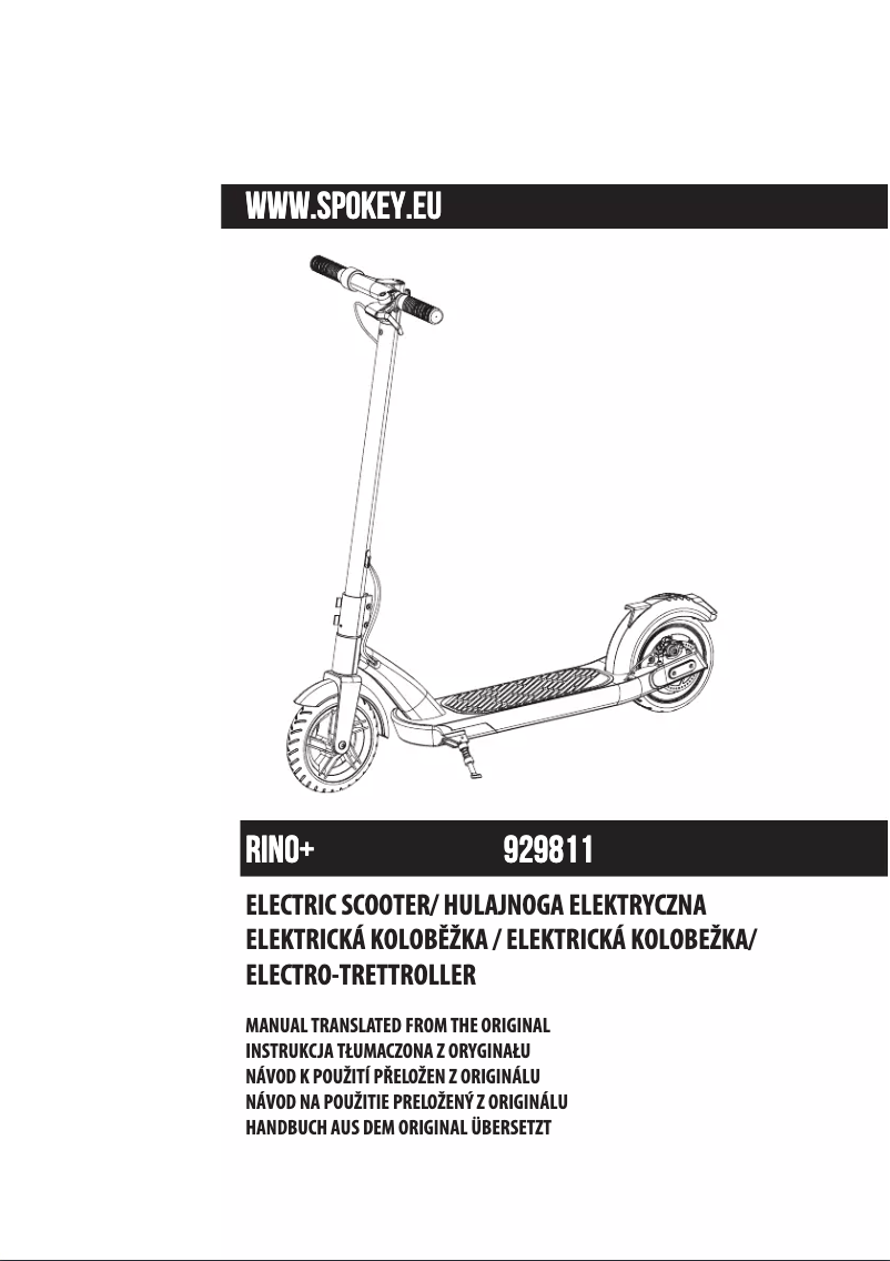 First page image of the manual for Rino+