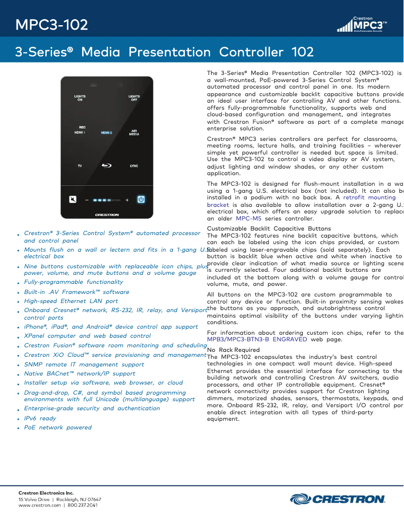 Image de la première page du manuel de l'appareil MPC3-102-B