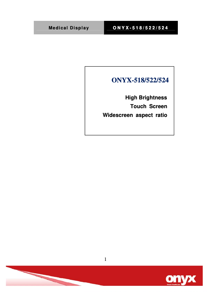 Page 1 of the manual User Manual Onyx 524