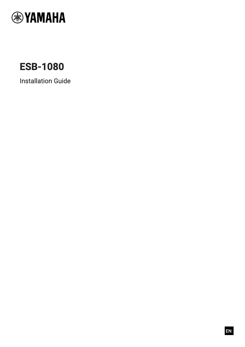 Page 1 of the manual Installation Guide Yamaha ESB-1080