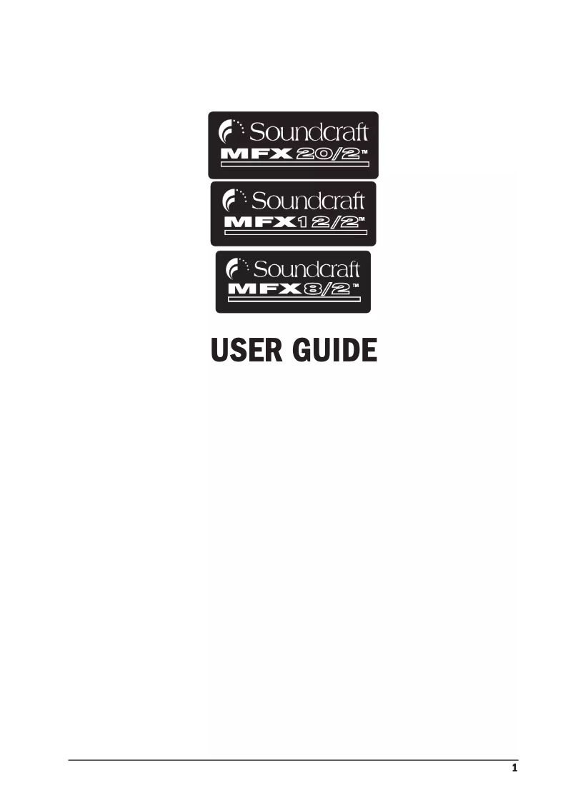 First page image of the manual for MFX12