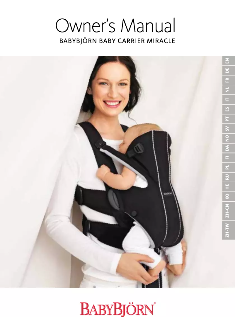 Page 1 of the manual User Manual BabyBjörn Baby Carrier Miracle