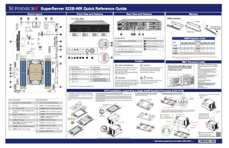Page 1 of the manual User Manual Supermicro SuperServer SYS-522B-WR