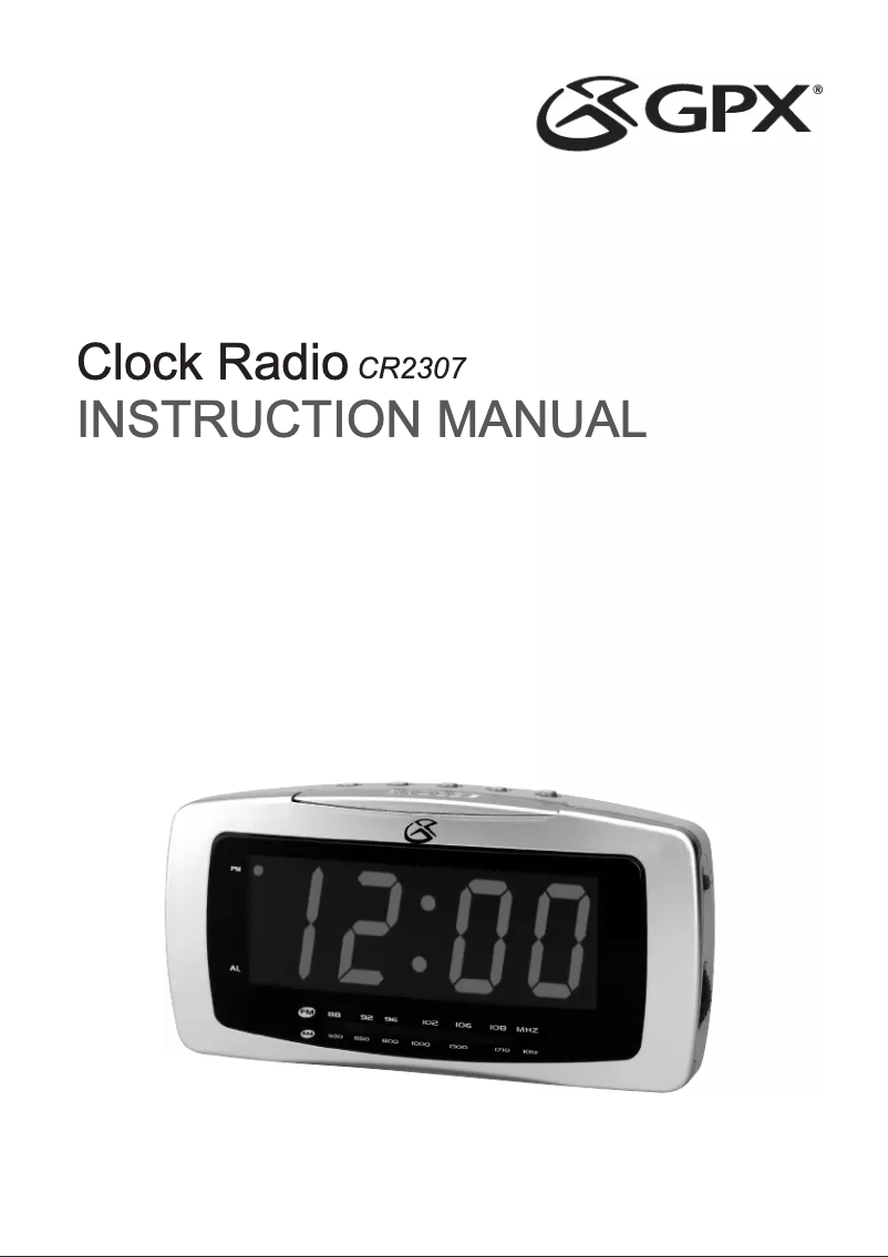 First page image of the manual for CR-2307