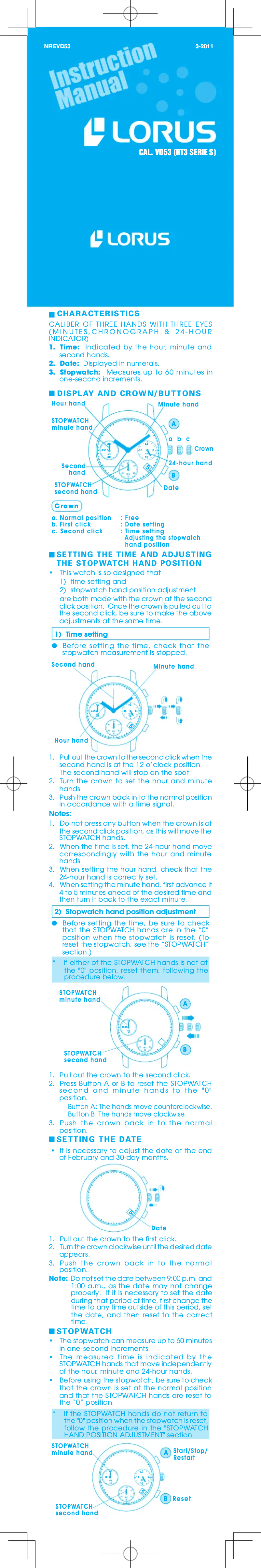 First page image of the manual for RT301DX9