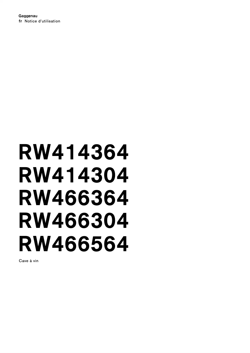 First page image of the manual for RW414304