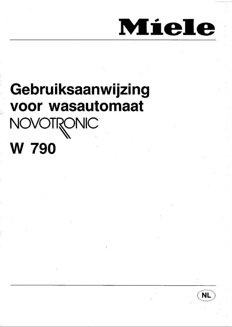 First page image of the manual for Novotronic W790