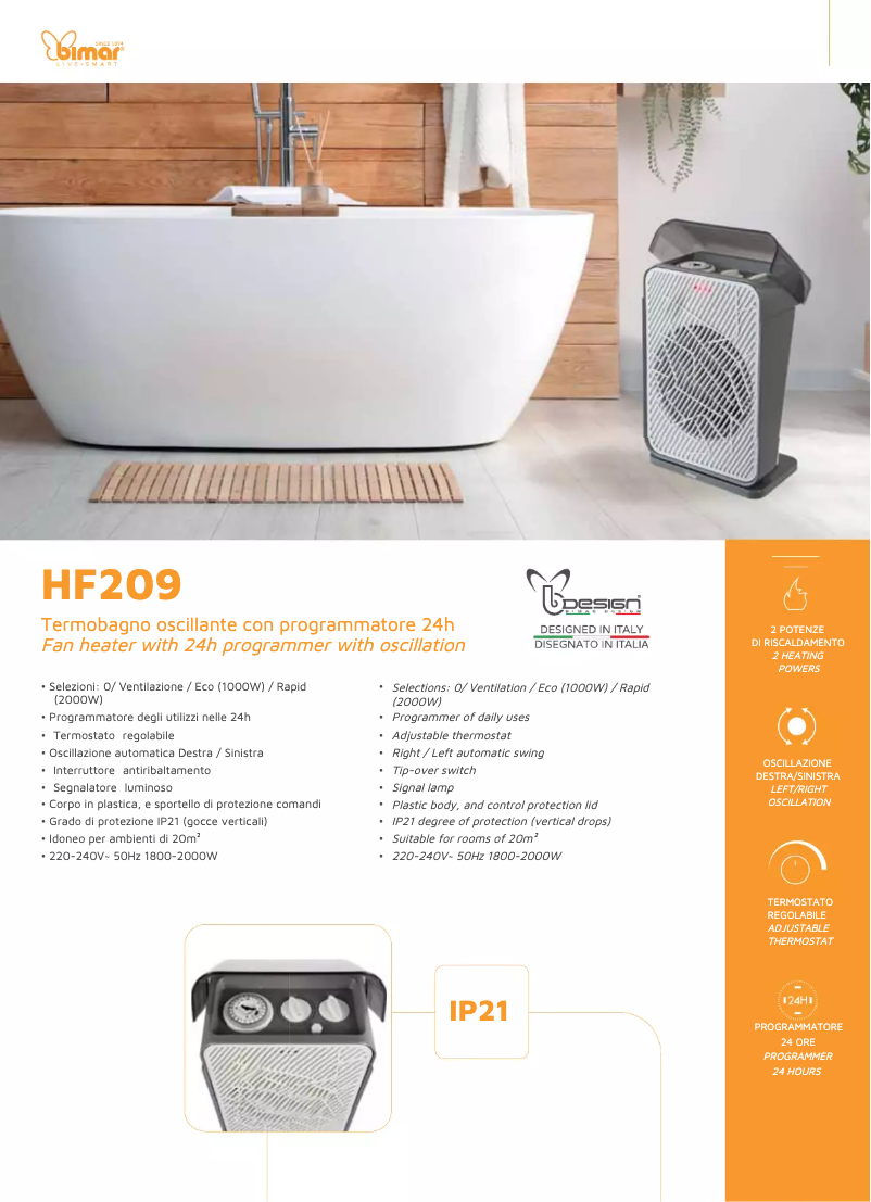 First page image of the manual for HF209