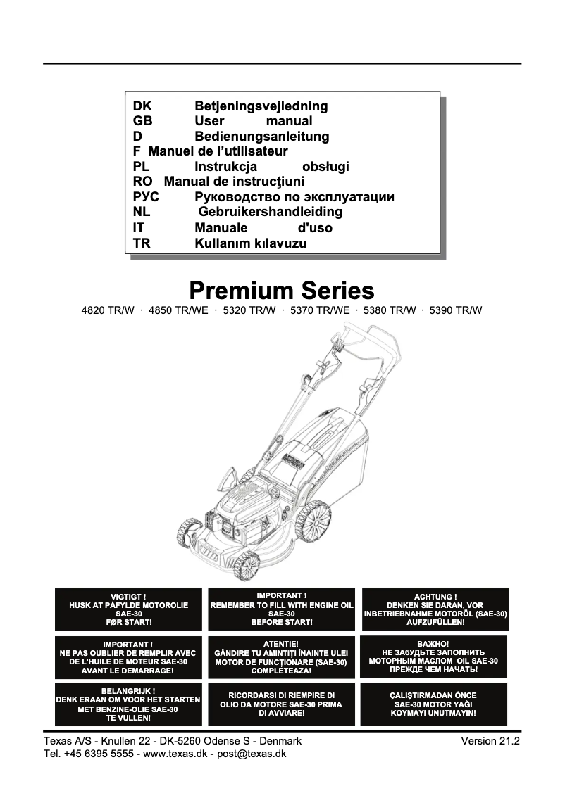 First page image of the manual for Premium 5370 TR/WE