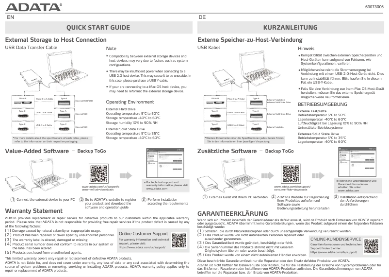 First page image of the manual for HV300