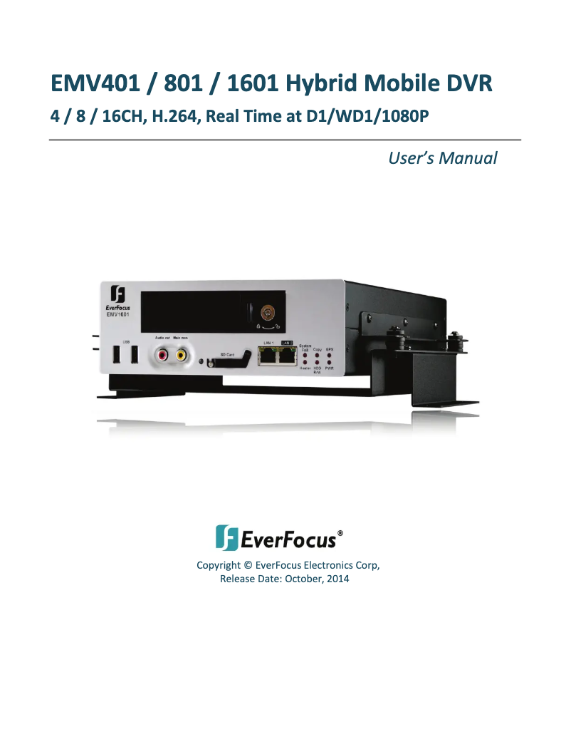 First page image of the manual for EMV401