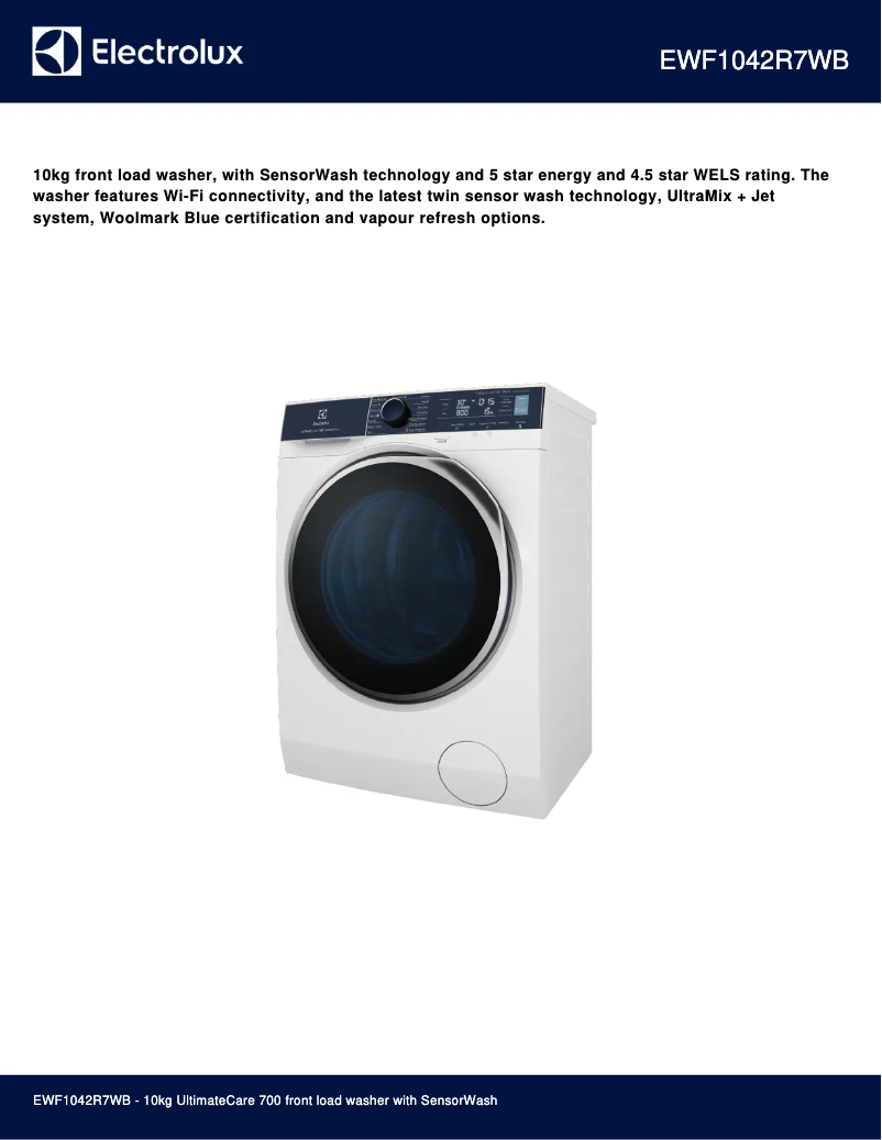 First page image of the manual for EWF1042R7WB