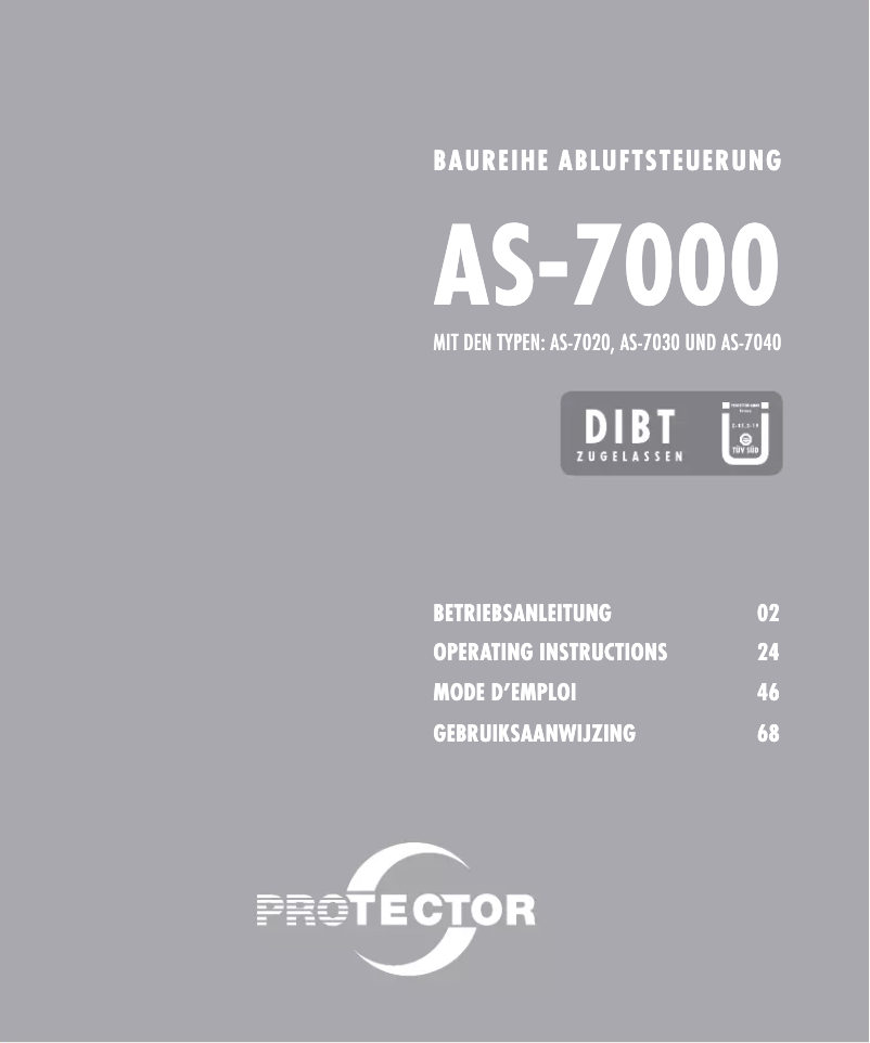 Page 1 of the manual User Manual Protector AS-7030